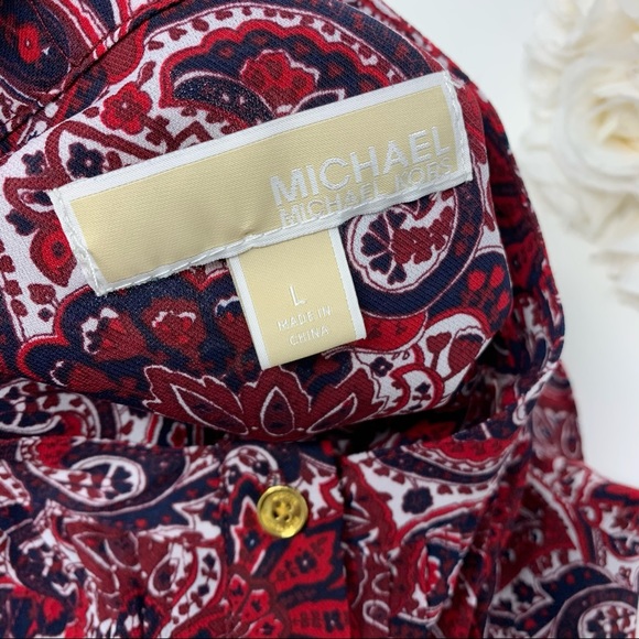 Michael Kors Abstract Ruffle Shoulder Cuff Top - Picture 7 of 8